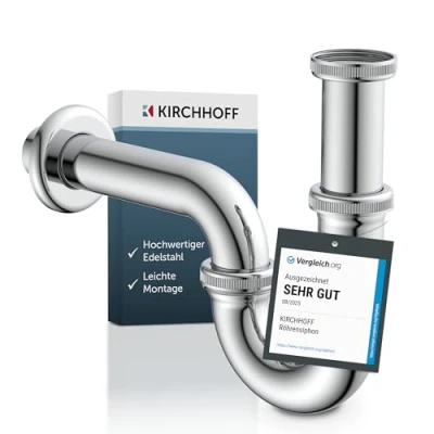 Afbeelding van Kirchhoff Buisvormige sifon, chroom, 1 1/4&quot; x 32 mm 98801110