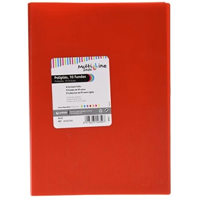 Afbeelding van Grafoplas mappen, foolscap, omslag PP, Multiline 10 rood