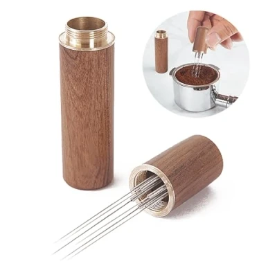 Afbeelding van SHUBEIEUMI WDT Tool, koffiemixer, gereedschap, espresso verdelergereedschap met 6 fijne naalden, koffiestamper, naald, koffieaccessoires