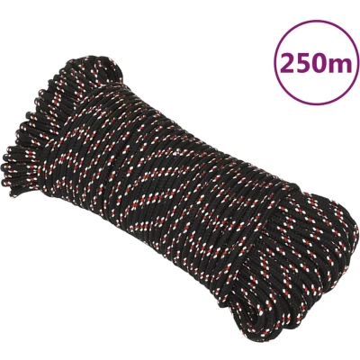 Afbeelding van vidaXL Boot touw 5 mm 250 m polypropyleen zwart