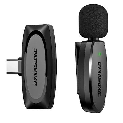 Afbeelding van DYNASONIC DM Pro 02 (2e generatie) Professionele draadloze microfoon Android Type C. Lavalier reversmicrofoon voor mobiel (2,4 GHz) Facebook Tiktok Video Vlog Youtube