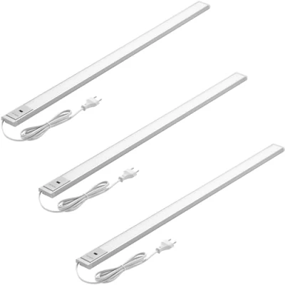 Afbeelding van Oktaplex set van 3 Riva onderkastverlichting keuken LED vlak dimbaar warm wit 90cm keukenlamp met sensor 730lm touchless 10W zilver