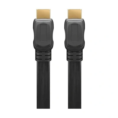 Afbeelding van Platte HDMI kabel HDMI2.0 (4K 60Hz + HDR) CCS aders / zwart 5 meter