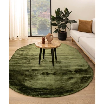 Afbeelding van Viscose Vloerkleed Ovaal Pearl Groen 300x400 Cm