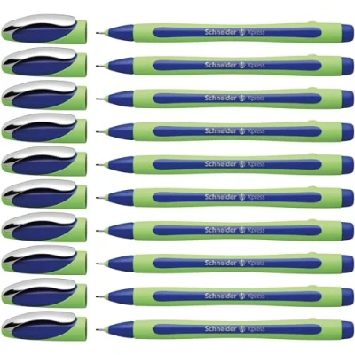 Afbeelding van fineliner Schneider Xpress 0,8mm blauw doos met 10 stuks