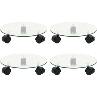 Afbeelding van vidaXL Plantenrollers 4 st rond 28 cm gehard glas