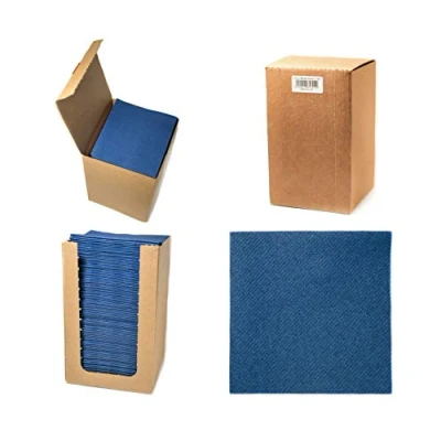 Afbeelding van Alvotex CHIC Airlaid 100 coctailservetten, 1/4 vouwen stofachtig, hoogwaardige wegwerpservetten, donkerblauw, 20 x cm