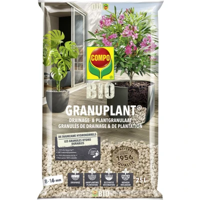 Afbeelding van COMPO Bio Granuplant 100% natuurlijke hydrokorrels plant &amp; drainagegranulaat duurzaam alternatief voor kleikorrels zak 25L