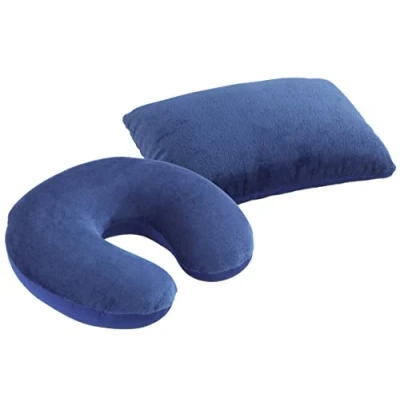 Afbeelding van Maximex Coussin de Voyage avec Support Cou Confortable et Compact 2 en 1 Soutien du Cou, polystyrène 32 x 10 20 cm