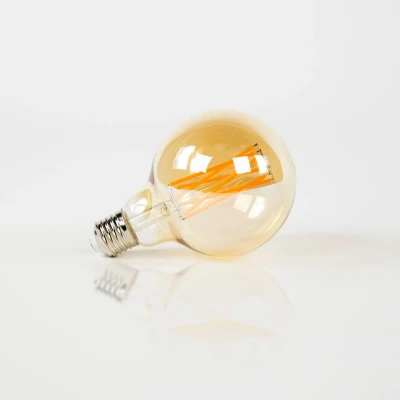 Afbeelding van Fraaai LED lamp gloeidraad bol E27 9.50 cm Glas