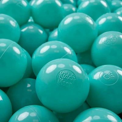 Afbeelding van KiddyMoon Plastic Ballen Voor Kinderen Ø 7 Cm Kleurig Gecertificerd Gemakt In EU, Licht Turkoois,700