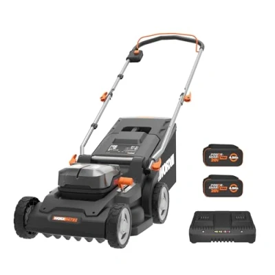 Afbeelding van WORX WG745E Accugrasmaaier 40V, 41cm maaibreedte, 50L grasopvangbak (krachtige borstelloze motor, 6 maaihoogte instellingen (25 80 mm), Intellicut technologie, incl. 2 x 4 Ah accu en oplader