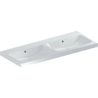Afbeelding van Geberit iCon Light dubbele wastafel wit (120 x 48 cm) zonder kraangat,