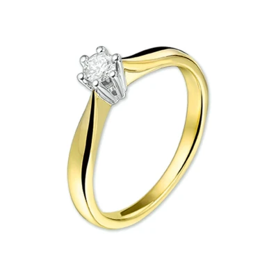Afbeelding van Trendjuwelier huiscollectie Ring Diamant 0.15ct H SI Bicolor Goud