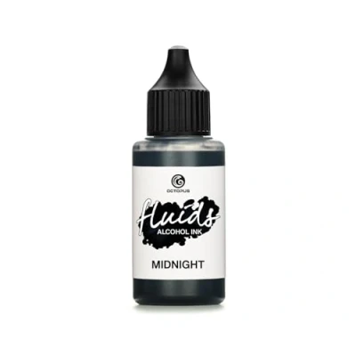 Afbeelding van 30 ml Fluids Alcohol inkt MIDNIGHT, alcoholische voor Fluid Art, Resin Art en epoxy hars, ZWART
