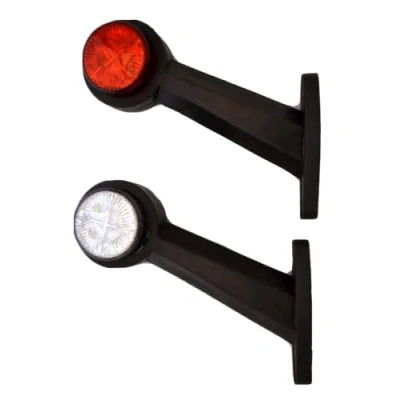 Afbeelding van 2 x zijmarkeringslampen, 24 volt, wit/rood, voor aanhanger/vrachtwagen/camper enz.