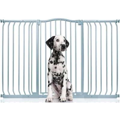 Afbeelding van Bettacare Extra Hoge Hondenhekje met Gebogen Bovenkant Assortiment, 143cm 152cm (69 opties beschikbaar), Mat Grijs, Hoog 100cm in Hoogte, Drukfit Hekje voor Hond en Puppy, Huisdieren Honden, Eenvoudige Installatie