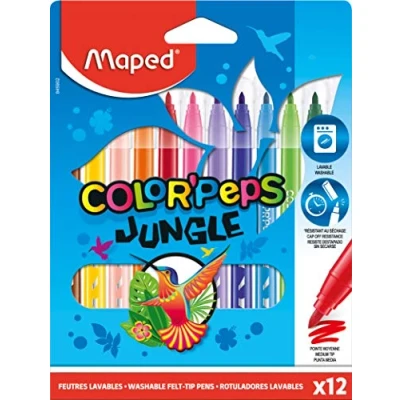 Afbeelding van Maped Color Peps Jungle kleurstiften met viltstift (Pack van 12), 845902