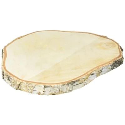 Afbeelding van Rayher Decoratie boomschijf met schors berkenhout D30 cm Hobby/knutselen Kaarsenplateau rond