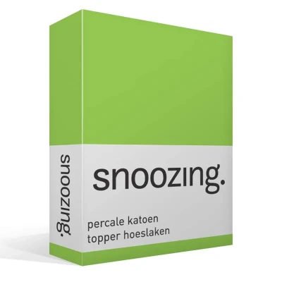 Afbeelding van Snoozing Topper Hoeslaken Tweepersoons 120x220 cm Percale katoen Lime