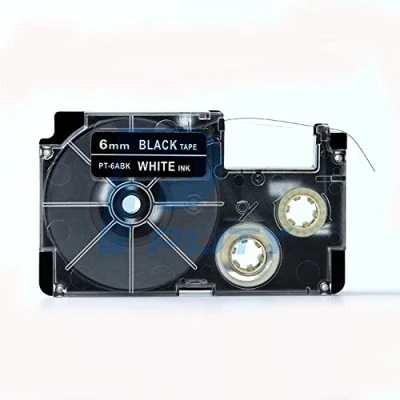 Afbeelding van IDIK 6mm voor Casio PT 6ABK Label Tape Compatibel EZ Printer XR Typewriter Ribbon Wit op Zwart