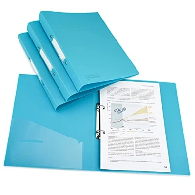 Afbeelding van Rapesco 1664 Germ Savvy Antibacterieel, A4 25 mm 2 rings PP Ringband, 35 Rug, Aqua, Set van 4