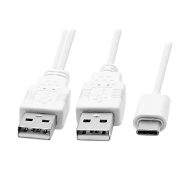 Afbeelding van JSER USB 3.1 Type C naar Dual A Male Extra Power Data Y Kabel voor Mobiele Telefoon &amp; Harde Schijf