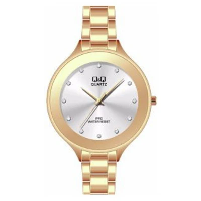 Afbeelding van Q&amp;Q prachtige horloge C185J802Y rosékleurig met mooie steentjes diameter van 48mm