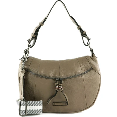 Afbeelding van FREDsBRUDER Leren Schoudertas Pruvia Small Hobo Taupe Lichtbruin