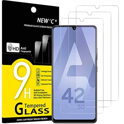 Afbeelding van NEW&#039;C 3 Stuks, Screen Protector voor Samsung Galaxy A42 5G, Gehard Glass Schermbeschermer Film 0.33 mm ultra transparant, resistent