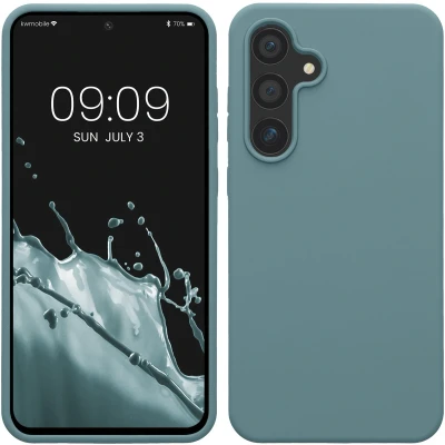 Afbeelding van kwmobile telefoonhoesje geschikt voor Samsung Galaxy S24 FE Hoesje met siliconen coating Smartphone case in antieksteen