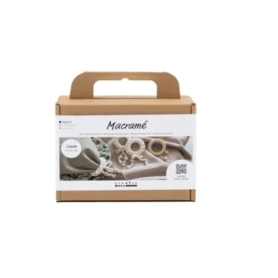 Afbeelding van Creativ Company Mini Hobbyset Macrame Servetring Off white