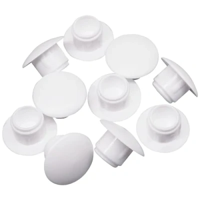 Afbeelding van SKIR&#039;CO (10 stuks) Witte Plastic Gatpluggen 8 mm, Boorgat Cover Caps, Meubelgat Plug, Schroefgat Plugs