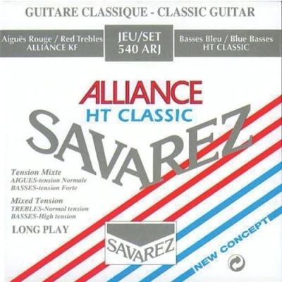 Afbeelding van Savarez 540 ARJ snaren voor Concert Alliance HT klassieke gitaar set gemengde spanning rood/blauw (standaard/hoog)