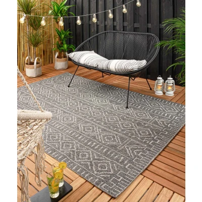 Afbeelding van Buitenkleed Aztec Dreams Donkergrijs 66x230 Cm