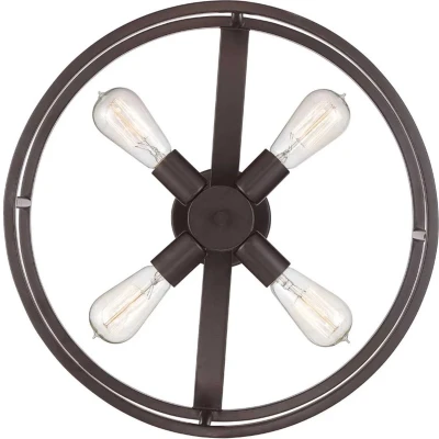 Afbeelding van Quoizel LED Plafondlamp New Harbor 4X E27 Max 60W Dimbaar Western Bronze