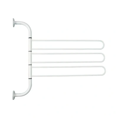 Afbeelding van Drievoudige Handdoekhouder Sapho Aqualine Draaibaar 46.5 cm Wit