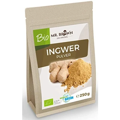 Afbeelding van 1 kg (2 x 500 g) BIO gemberpoeder (1 kg), gember, gemalen, in thee, Aziatische gerechten en nog veel meer, fruitig scherp