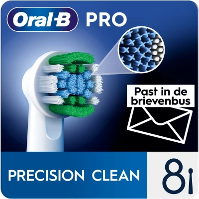 Afbeelding van Oral B Pro Precision Clean Opzetborstels, Wit, Verpakking Van 8 Stuks, Past In Brievenbus