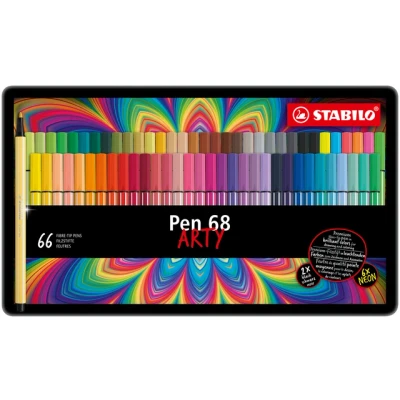 Afbeelding van Viltstift STABILO Pen 68 Arty medium assorti blik à 66 stuks