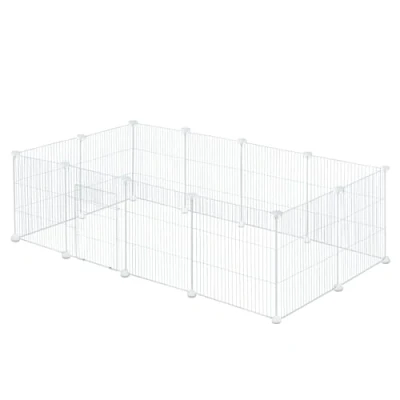 Afbeelding van EUGAD Vrijloophok konijnen, cavia&#039;s omheiningen, ren voor kleine dieren, buitenren hamsters, schildpadden, konijnenhok binnen incl. deur DIY 142x72x36cm wit