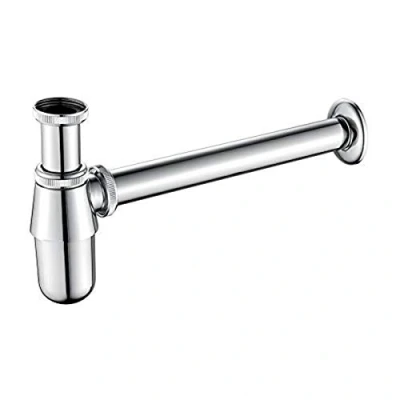 Afbeelding van Ibergrif M20505, Sifon voor Wastafel, 1 1/4 &quot;, Universele Buissifon, 295 mm, Messing Fles, Chroom, Zilver