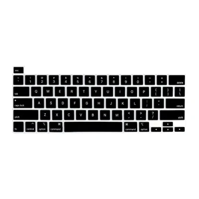 Afbeelding van MiNGFi Engels QWERTY Siliconen toetsenbord Cover voor MacBook Pro 16&quot; M1 (2019+) Model A2141 13&quot; (2020+) A2338 A2289 A2251 US layout Zwart