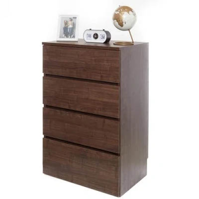 Afbeelding van Iris Ohyama, Ladekast / Houten met geleider voor 4 lades, Eenvoudige montage, modern design, kantoor, woonkamer, slaapkamer Wooden Chest WCH 590 Bruin