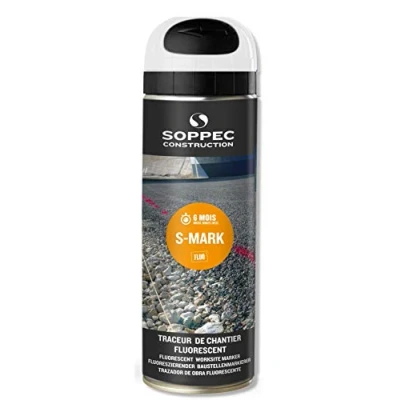 Afbeelding van 12 stuks Markeringsverf Soppec S MARK wit, spuitbus à 500 ml.