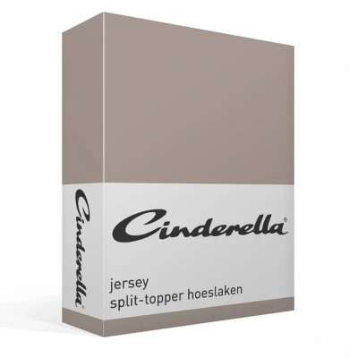 Afbeelding van Jersey Split Hoeslaken Cinderella Taupe 180 x 200/210 cm