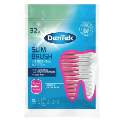 Afbeelding van Dentek Slim Brush interdentale ragers ISO 1 0,45mm Zonder Smaak 32 Stuks