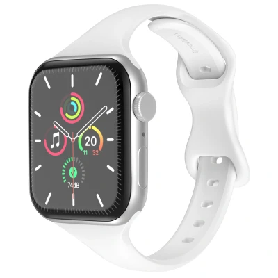 Afbeelding van Apple Watch bandje Siliconen en TPU (zacht) Wit Geschikt voor Series1/2/3/4/5/6/7/8/9/10/SE (38/40/41 mm) Series 10 (42