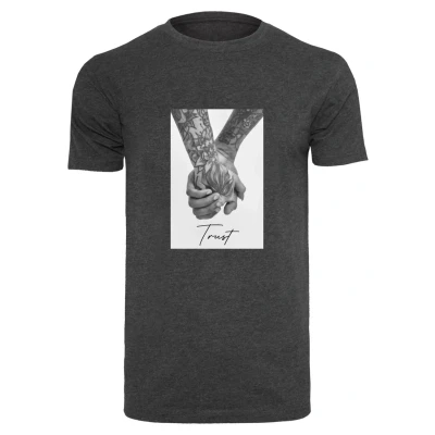Afbeelding van Mister Tee Trust Tshirt print, Heren, Maat: Large, Charcoal
