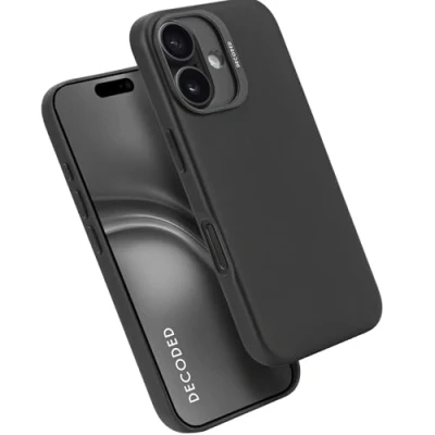Afbeelding van DECODED Leren Hoesje voor iPhone 16 Plus Gemaakt van Premium ECCO Leer Geschikt MagSafe Zwart